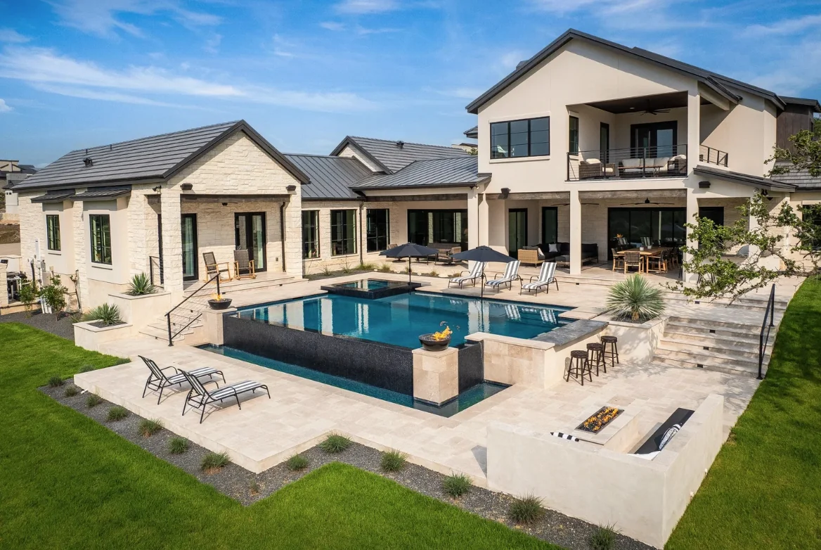 Custom home with infinity pool
