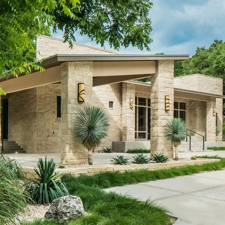 Stone custom home exterior